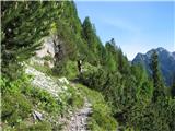 Terza Piccola (2334 m) lepa stezica pod SV pobočjem Terza Piccola